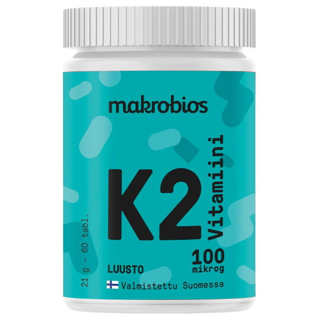 Витамин K2 100 мкг для усвоения кальция 60 таблеток Makrobios