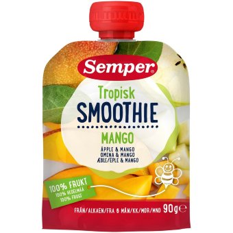Semper Smoothie Tropisk яблоко и манго, с 6 мес. 90 гр Semper Smoothie Tropisk яблоко и манго, с 6 мес. 90 гр