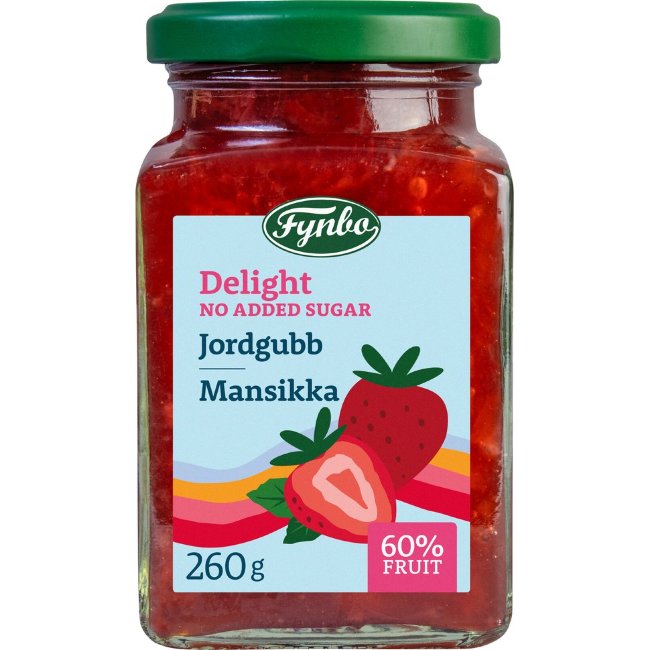 Варенье Fynbo Delight с клубникой - с пониженным содержанием сахара 260 гр