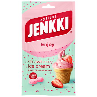 Жевательная резинка Клубничное мороженое Jenkki 70 гр (цена по акции)