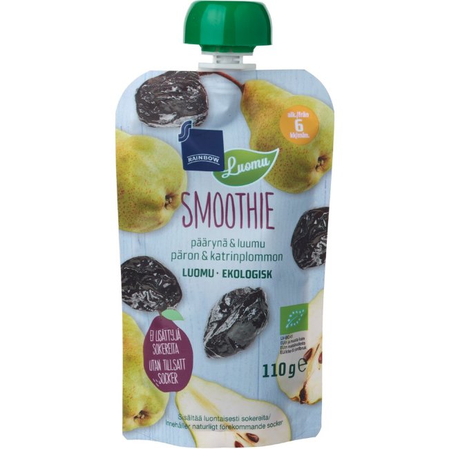 Смузи Rainbow из груши и сливы органический 110 гр 6 мес Смузи Rainbow из груши и сливы органический 110 гр 6 мес