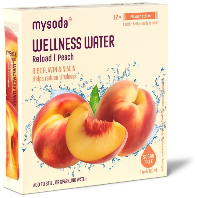 Напиток-порошок Mysoda Wellness Water с персиковым вкусом (уп 12 шт) 48 гр Напиток-порошок Mysoda Wellness Water с персиковым вкусом (уп 12 шт) 48 гр