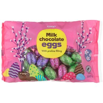 Шоколадные яйца с пралине Coop 380 гр Шоколадные яйца с пралине Coop 380 гр