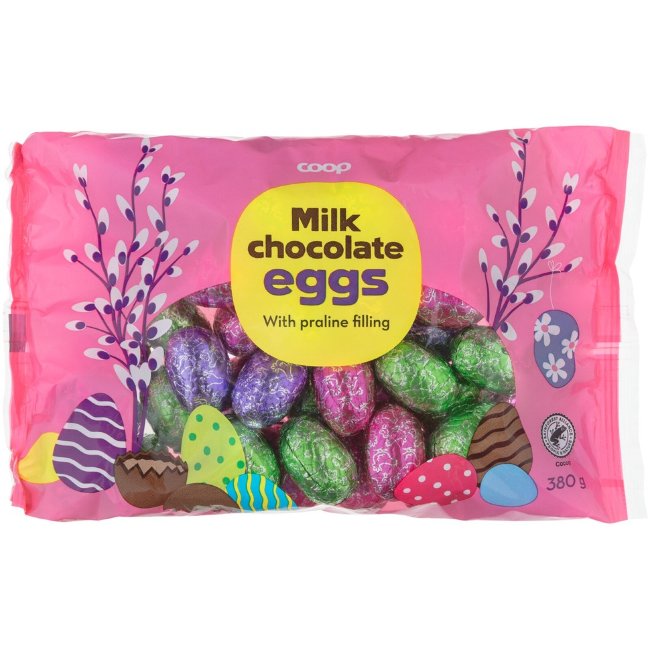 Шоколадные яйца с пралине Coop 380 гр Шоколадные яйца с пралине Coop 380 гр