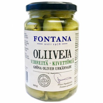 Оливки зеленые без косточек Fontana 360/180 гр Оливки зеленые без косточек Fontana 360/180 гр