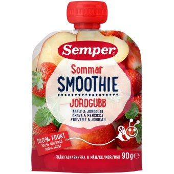 Пюре Semper яблоко и клубника, с 6 мес. 90 гр Пюре Semper яблоко и клубника, с 6 мес. 90 гр