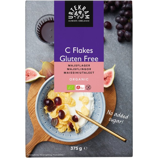 Безглютеновые хлопья C-Flakes Urtekram 375 гр