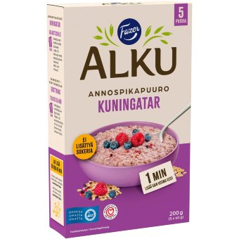 Порционная овсянка быстрого приготовления Fazer Alku Kuningatar (уп 5 шт) 200 гр