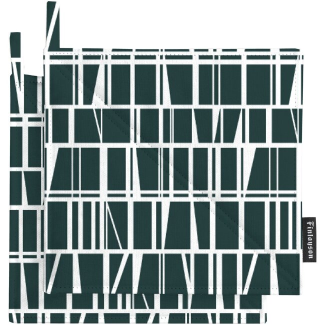 Прихватки Finlayson 2 шт Coronna 22x22 см тёмно-зелёные
