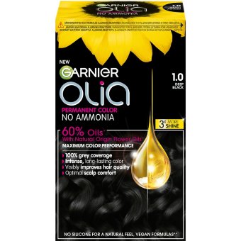 Перманентная краска для волос Garnier Olia 1.0 Night Black 174 мл Перманентная краска для волос Garnier Olia 1.0 Night Black 174 мл