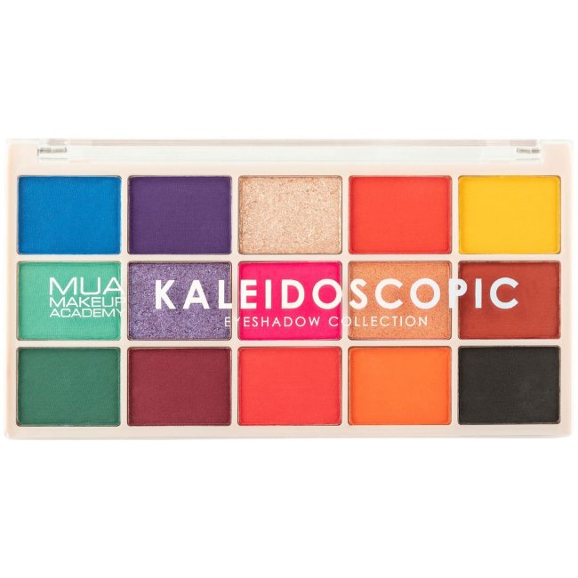 Палетка теней для глаз MUA Make Up Academy 15 оттенков 12 гр Kaleidoscopic