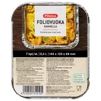 Форма из фольги для запекания Pirkka foliovuokia (с крышкой) 0,4л 7 шт Форма из фольги для запекания Pirkka foliovuokia (с крышкой) 0,4л 7 шт