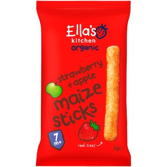 Кукурузные палочки Ella's Kitchen со вкусом клубники и яблока 16 гр
