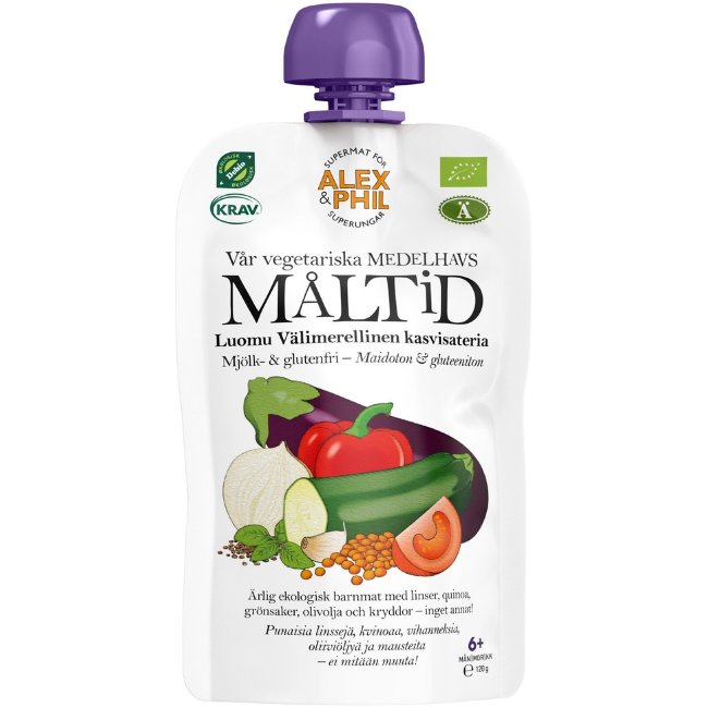 Вегетарианское детское блюдо Alex&Phil Luomu средиземноморское 120 гр