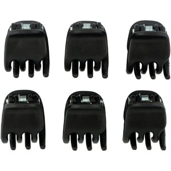 Черный пластиковый фиксатор волос краб-мини Ibero набор 6 шт в упаковке Черный пластиковый фиксатор волос краб-мини Ibero набор 6 шт в упаковке