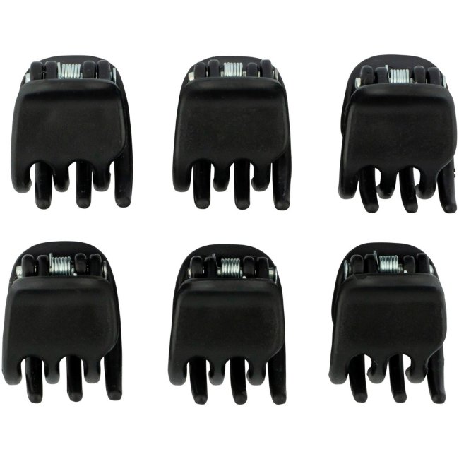 Черный пластиковый фиксатор волос краб-мини Ibero набор 6 шт в упаковке Черный пластиковый фиксатор волос краб-мини Ibero набор 6 шт в упаковке