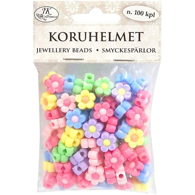 Бусины для украшений J.K. Primeco Kukka пастельные (уп 100 шт)
