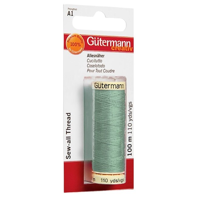 Универсальная швейная нить Güttermann 100 м полиэстера, шалфейно-зеленая