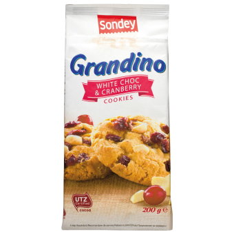 Песочное печенье Sondey Grandino White Choc & Cranberry 200 гр Песочное печенье Sondey Grandino White Choc & Cranberry 200 гр