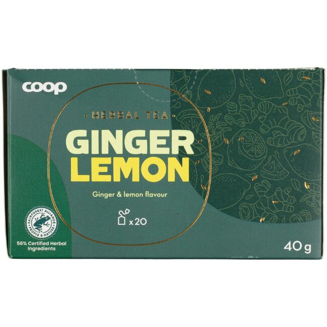 Травяной чай Coop с имбирём и лимоном (уп 20 шт) 30 гр Травяной чай Coop с имбирём и лимоном (уп 20 шт) 30 гр