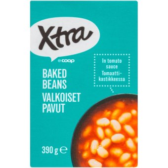 Белая фасоль в томатном соусе X-tra 390 гр Белая фасоль в томатном соусе X-tra 390 гр