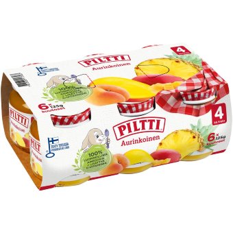 Piltti манго, абрикос и ананас 6x125 гр, с 4 мес. Piltti манго, абрикос и ананас 6x125 гр, с 4 мес.