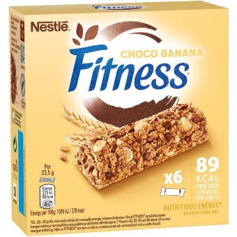 Злаковый батончик Fitness с шоколадом и бананом (уп 6 шт) 141 гр 