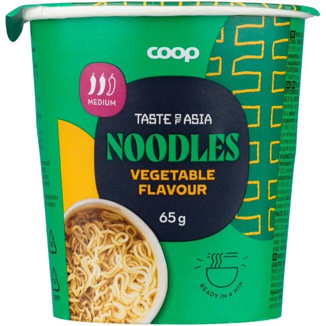 Лапша со вкусом овощей Coop Asia 65 гр Лапша со вкусом овощей Coop Asia 65 гр