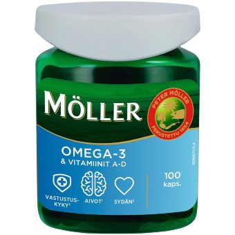 Рыбий жир Möller Omega-3 с витаминами A-D 100 капсул Рыбий жир Möller Omega-3 с витаминами A-D 100 капсул