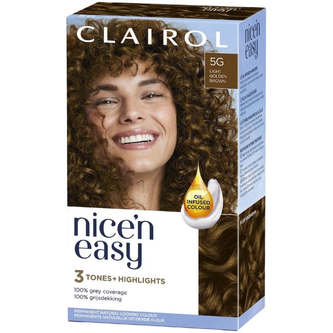 Стойкая краска для волос Clairol Nice'n Easy 5G золотисто-коричневый
