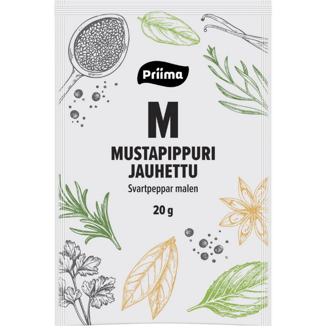 Перец черный молотый ( мелкого помола ) Priima 20 г