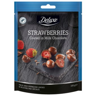 Клубника в молочном шоколаде Deluxe 100 гр Клубника в молочном шоколаде Deluxe 100 гр