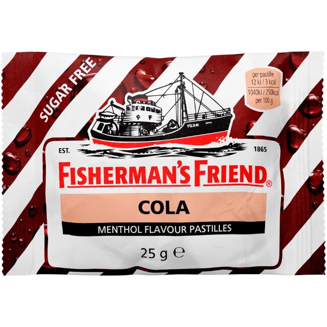 Леденцы Fisherman's Friend 25 гр без сахара со вкусом колы ограниченного выпуска Леденцы Fisherman's Friend 25 гр без сахара со вкусом колы ограниченного выпуска