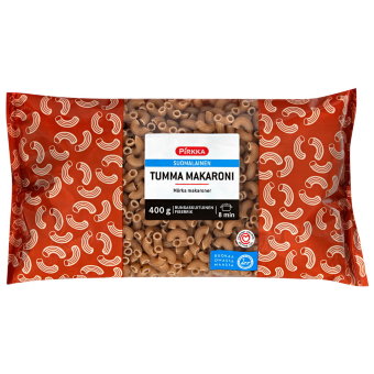 Темная паста Pirkka Tumma Makaroni 400 гр Темная паста Pirkka Tumma Makaroni 400 гр