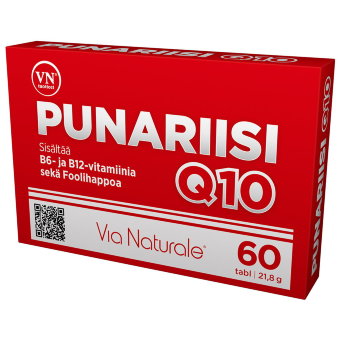 Комплекс для контроля холестерина (красный рис, B9,B12,B6,Q10) Vahva Punariisi 60 таблеток Via Naturale Комплекс для контроля холестерина (красный рис, B9,B12,B6,Q10) Vahva Punariisi 60 таблеток Via Naturale