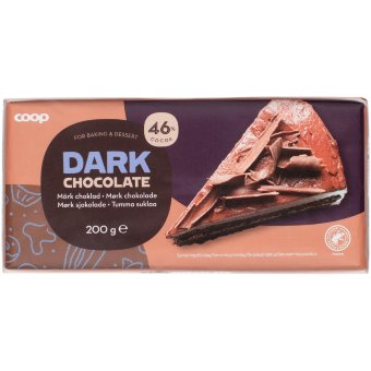 Шоколад для выпечки (темный 46%) Coop 200 гр