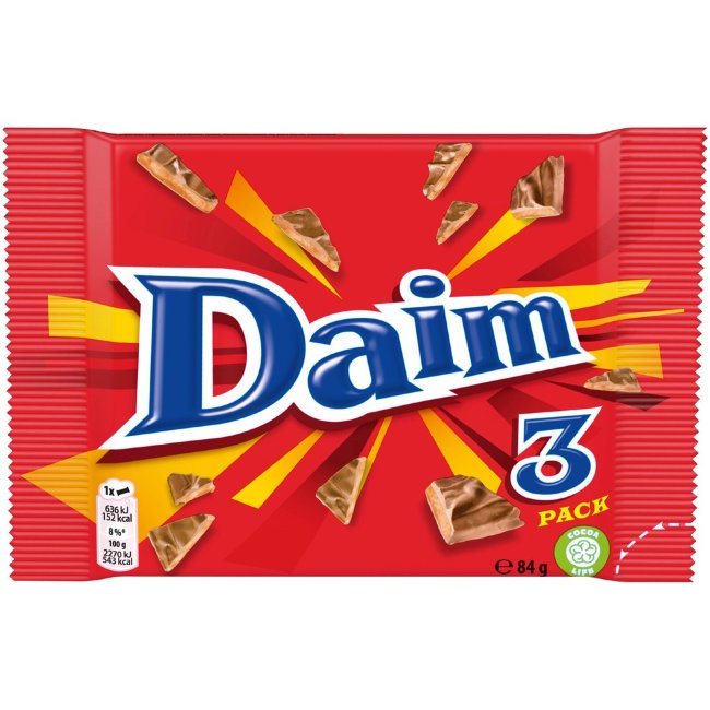 Шоколадный батончик Daim (уп 3 шт) 84 гр