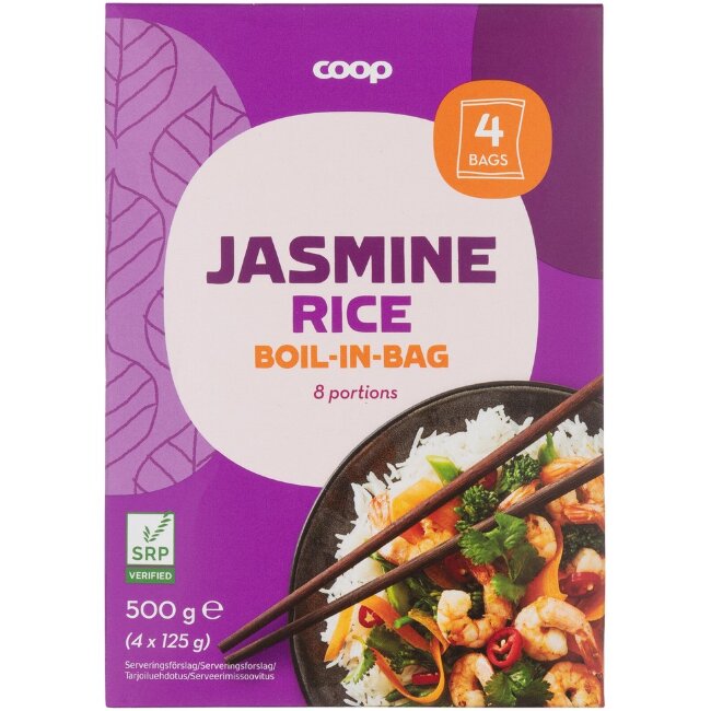 Жасминовый рис в варочных пакетах Coop (уп 4 шт) 500 гр