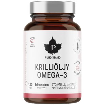Капсулы с маслом криля Puhdistamo Omega-3 120 шт Капсулы с маслом криля Puhdistamo Omega-3 120 шт