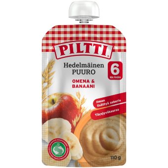Фруктовая каша Piltti Овсяная с яблоком и бананом 110 гр (с 6 мес)