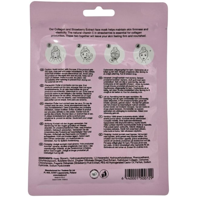 Маска для лица OLIVIA'S с коллагеном и клубникой Маска для лица OLIVIA'S с коллагеном и клубникой