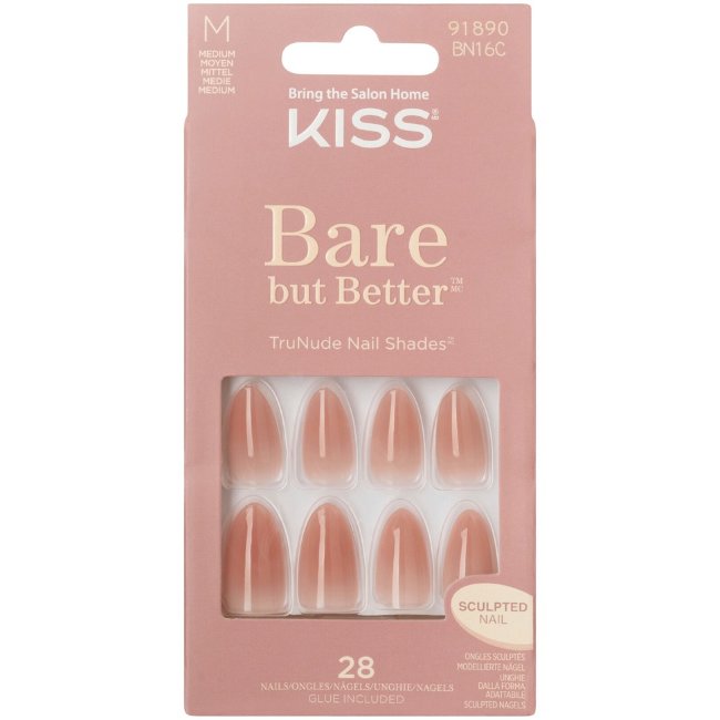Накладные ногти Kiss Bare but Better Fairest Nude 28 шт Накладные ногти Kiss Bare but Better Fairest Nude 28 шт
