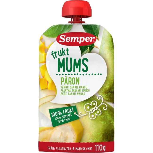 Semper Fruktmums груша, банан и манго, с 6 мес. 110 гр