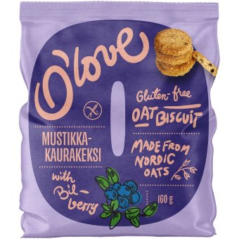 Овсяное печенье с черникой Porokylän O´love 160 гр без глютена Овсяное печенье с черникой Porokylän O´love 160 гр без глютена