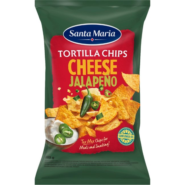 Тортилья чипсы Santa Maria с сыром и халапеньо 185 гр