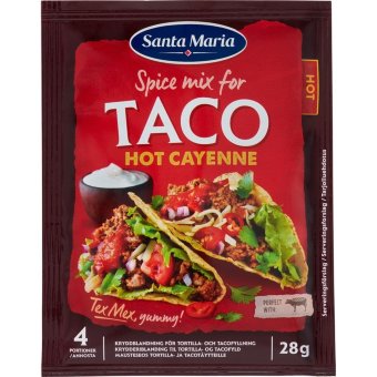 Острая смесь специй для тако Santa Maria Taco Spice Mix Hot Cayenne 28 гр Острая смесь специй для тако Santa Maria Taco Spice Mix Hot Cayenne 28 гр