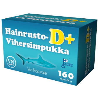 Витамины для суставов с акульим хрящем Hainrusto+vihersimpukka D+ 160 капсул Via Naturale Витамины для суставов с акульим хрящем Hainrusto+vihersimpukka D+ 160 капсул Via Naturale