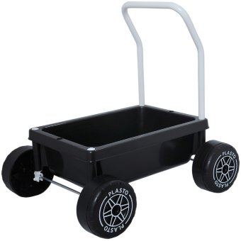 Детская каталка Plasto с тихими колесами черная