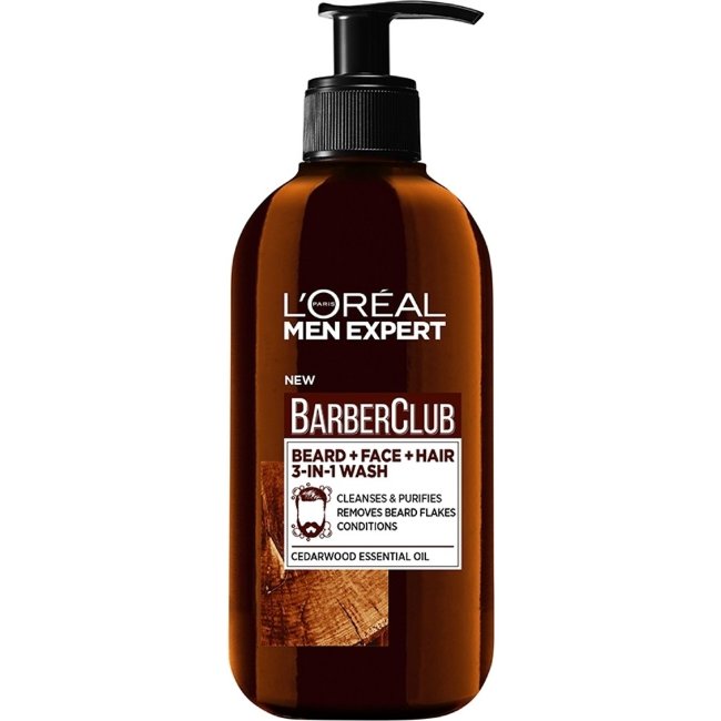 Очищающий гель для бороды L’Oréal Men Barber Club 3в1 200 мл