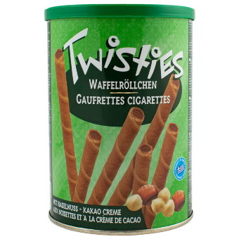 Вафельные трубочки Twisties (какао и фундук) 400 гр Вафельные трубочки Twisties (какао и фундук) 400 гр